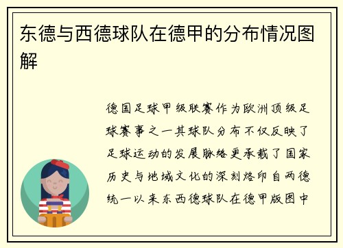 东德与西德球队在德甲的分布情况图解